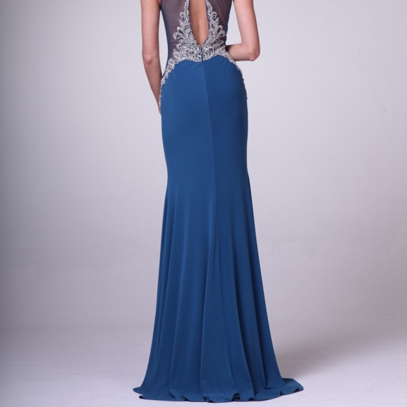 SALE! Sleeveless Beaded Embroidered Sheer Dress - Picture 5 of 8